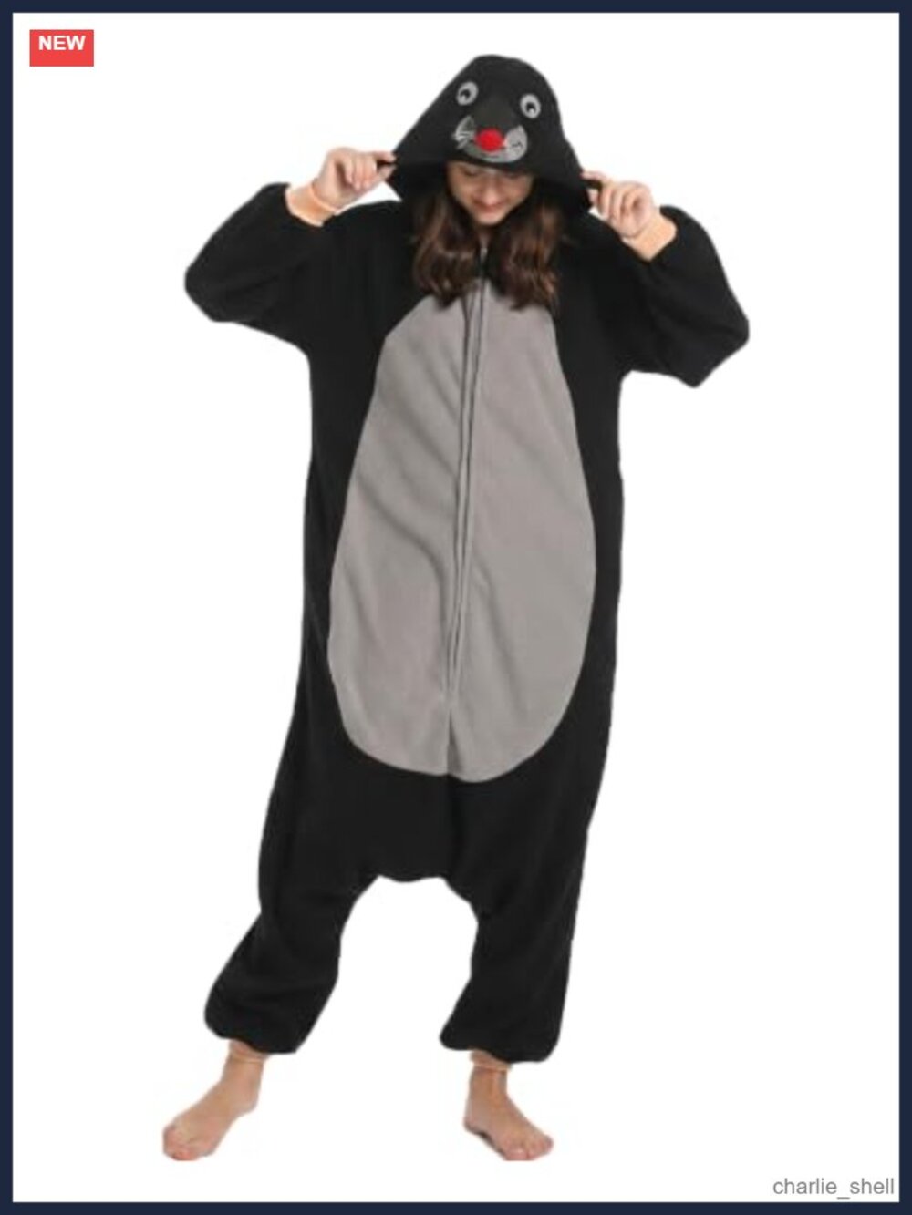 Emcasa Adult Onesie Pajama Animal Cosplay Halloween Costume Fleece